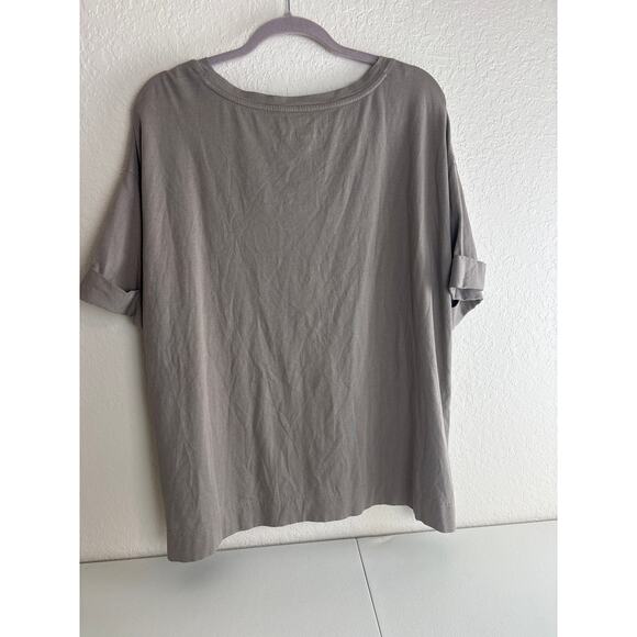 Logo by Lori Goldstein Taupe Short Cuffed Sleeve T-shirt Modal Blend Size XL - Picture 2 of 4